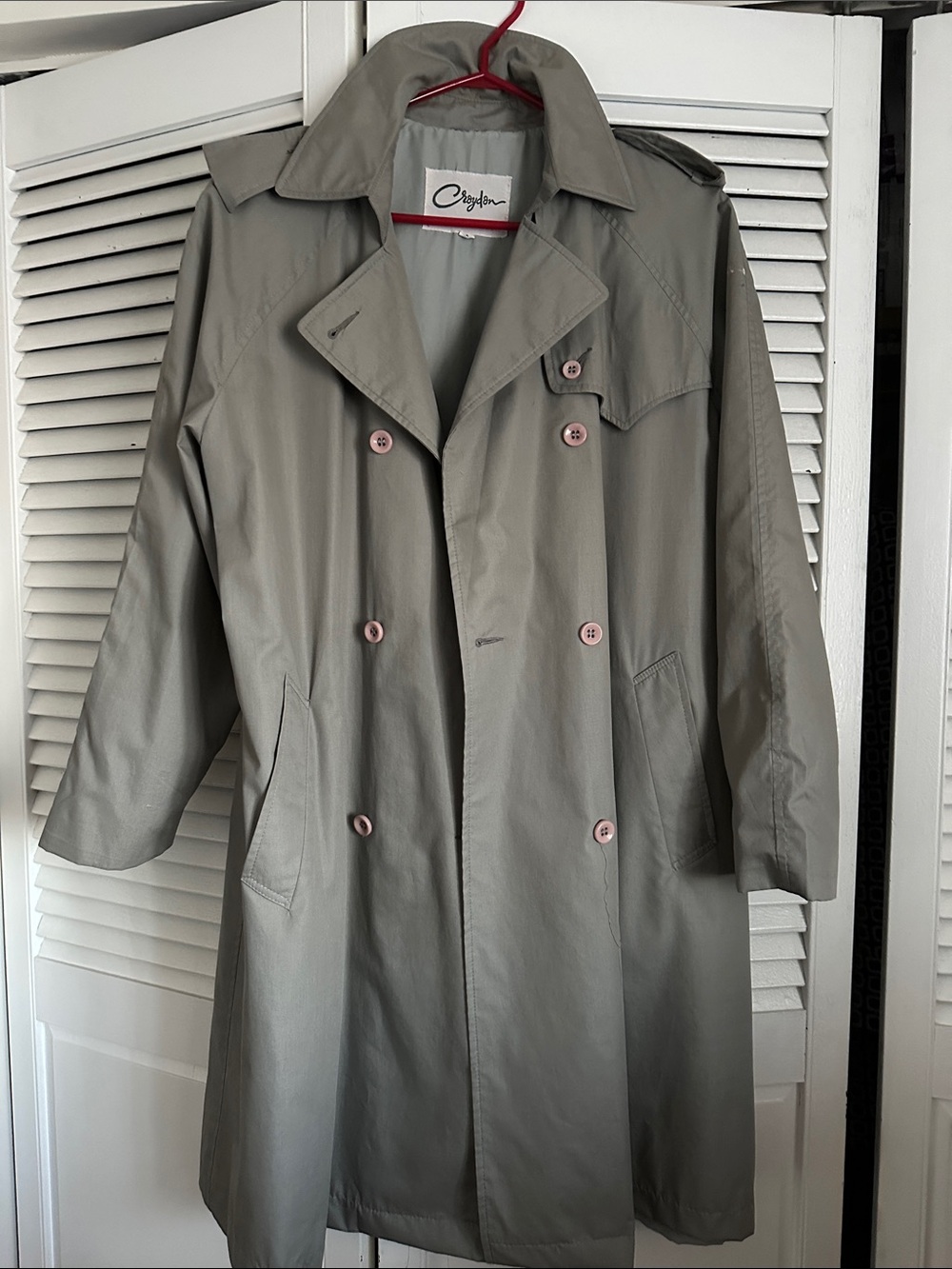 crosby. Light Gray Double-Breasted Trench Coat